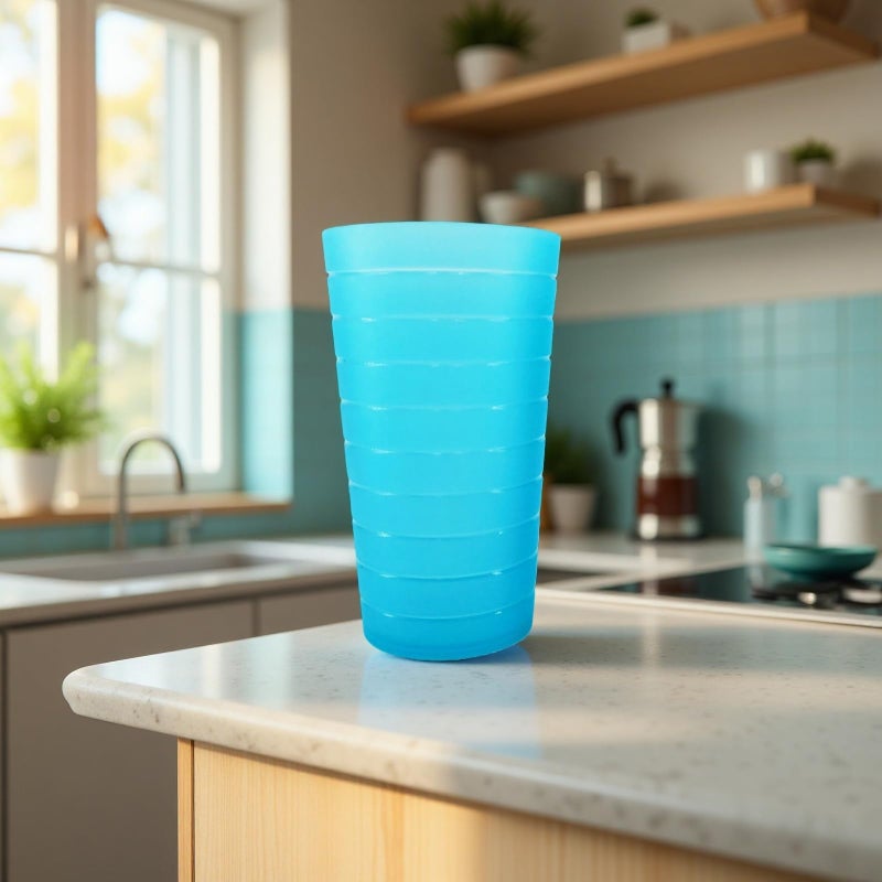 YUYUHUA 22-ounce Plastic Tumblers Unbreakable BPA Free Dishwasher Safe Set of 12 in Multicolors Reusable Drinking Cups - Image 5